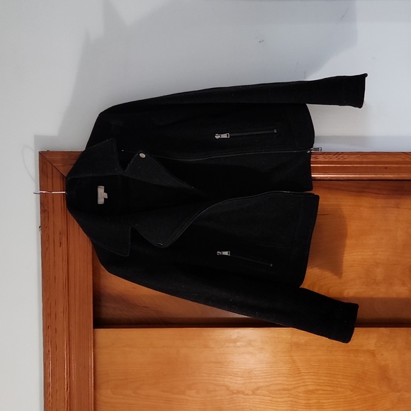 LOFT, Tall Medium, black wool moto jacket. - Picture 3 of 8